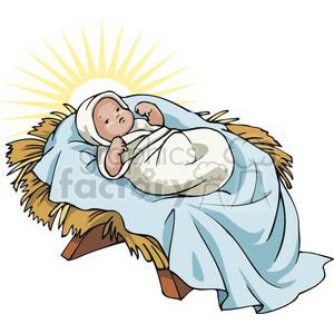 300x300 Baby Jesus In A Manger Glowing Clipart Royalty Free Gif, Png