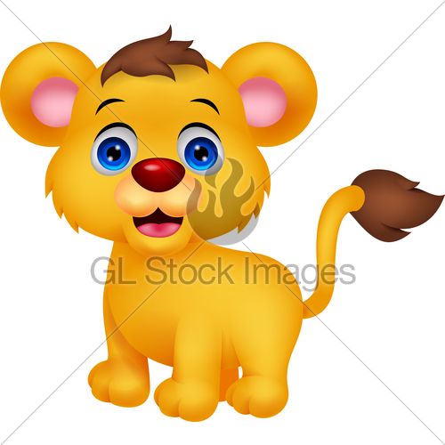 500x500 Cute Baby Lion Cartoon Gl Stock Images