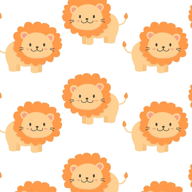640x640 Cute Baby Lion Pattern Vector, Lion, Cute, Pattern Png And Vector