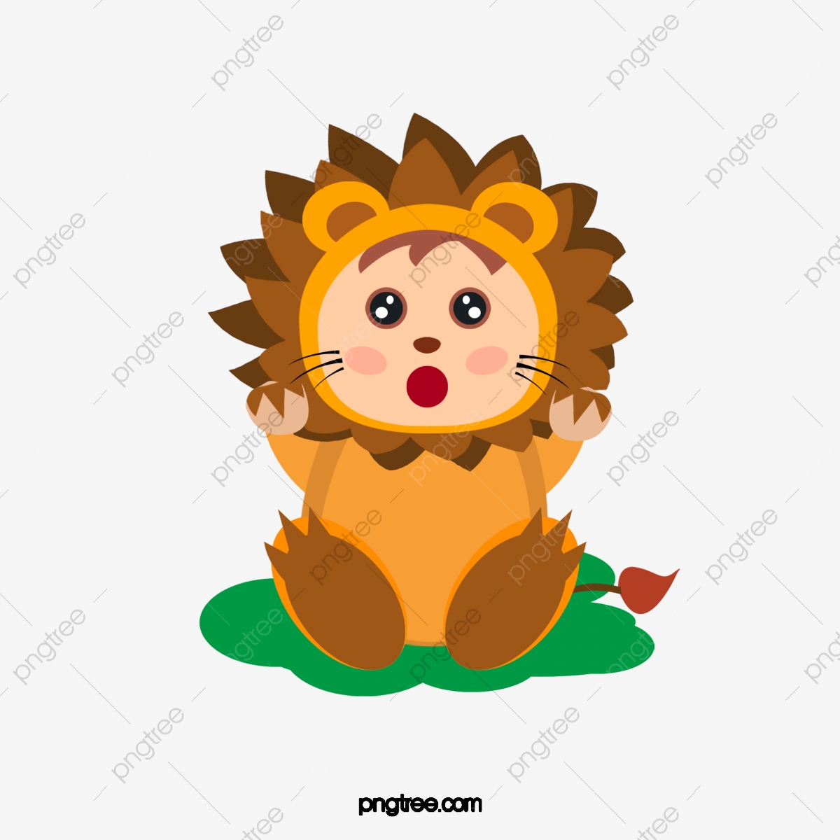 1200x1200 Vector Cute Baby Lion Dress, Cute Clipart, Baby Clipart, Lion