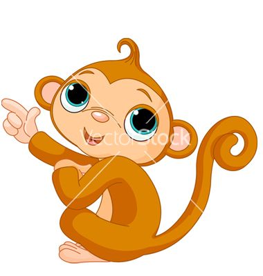 380x400 Cartoon Baby Monkey Vector Vectorstock