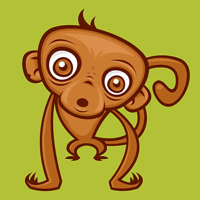 400x400 Cute Baby Monkey Vector Cartoon Monkey Illustration