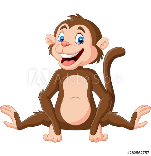 484x500 Cute Baby Monkey Sitting On White Background