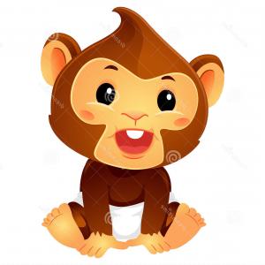 300x300 Stock Illustration Illustration Baby Monkey Wearing Diaper Vector
