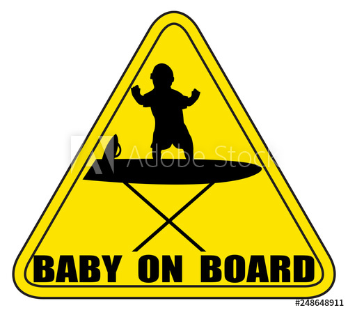500x445 Baby On Board Ironing Board Silhouette Sign