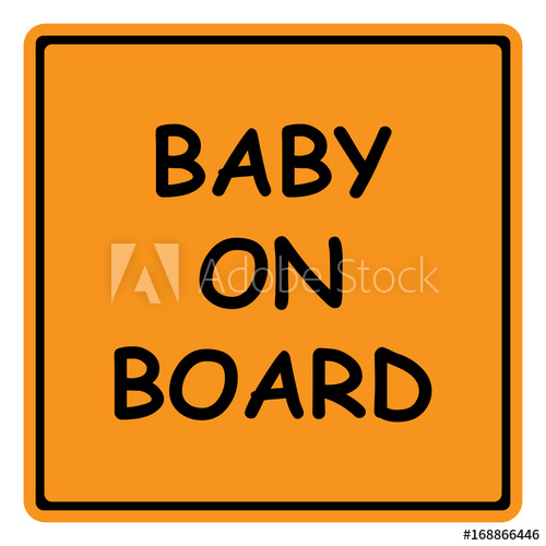500x500 Baby On Board Sign, Sticker, Isolated Vector