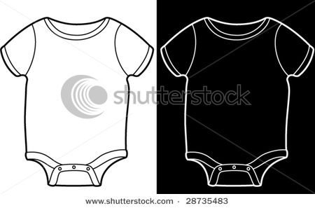 Baby Onesie In Black And White Line Art 450x297 Baby Onesie In Black And White Line Art