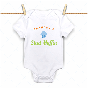 Grandmas Stud Muff, Baby Onesie Handsome Boy, Baby 300x300 Grandmas Stud Muff, Baby Onesie Handsome Boy, Baby