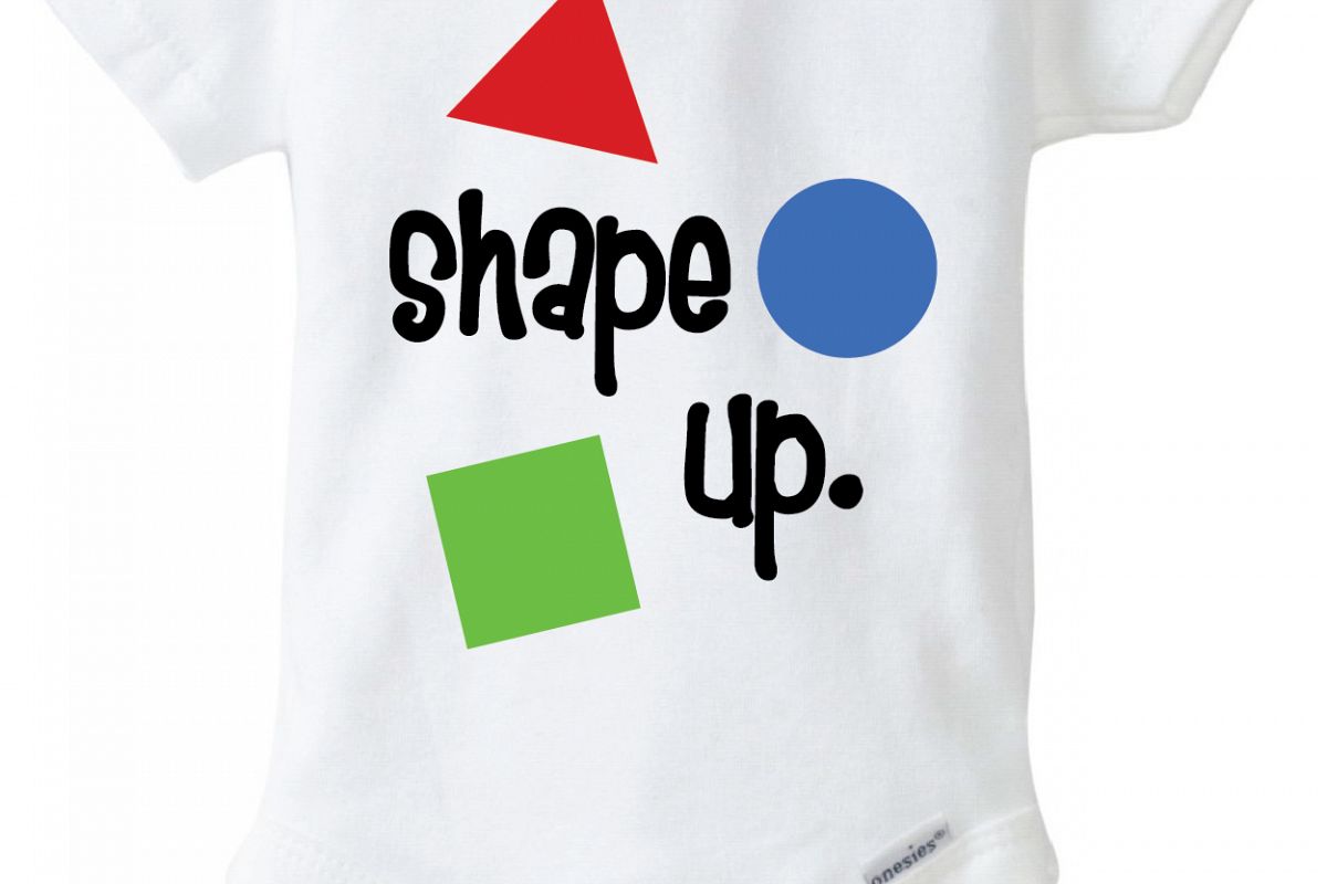 Shape Up Baby Onesie Design, Dxf, Vector For Use 1200x800 Shape Up Baby Onesie Design, Dxf, Vector For Use