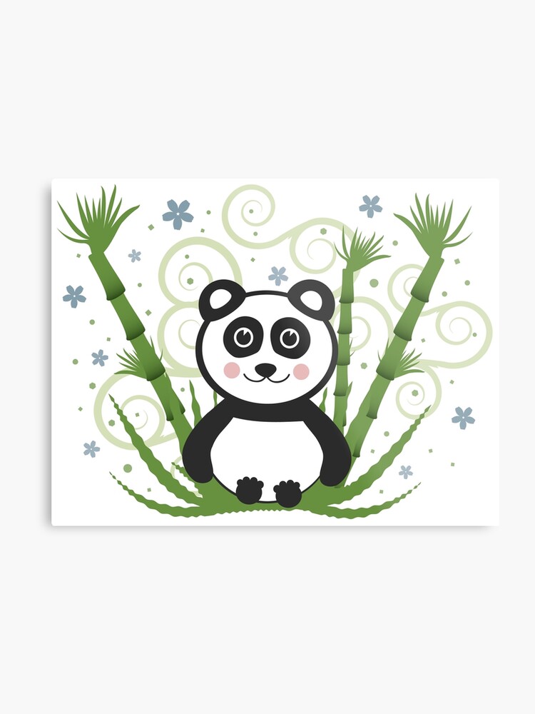 Cute Baby Panda Vector Illustration Metal Print 750x1000 Cute Baby Panda Vector Illustration Metal Print