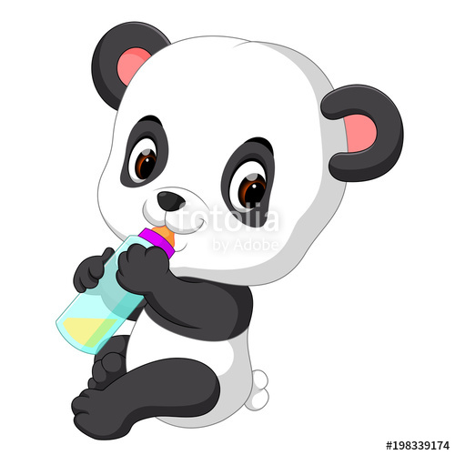 Cute Baby Panda Holding Milk Bottle Stock Image And Royalty Free 500x500 Cute Baby Panda Holding Milk Bottle Stock Image And Royalty Free