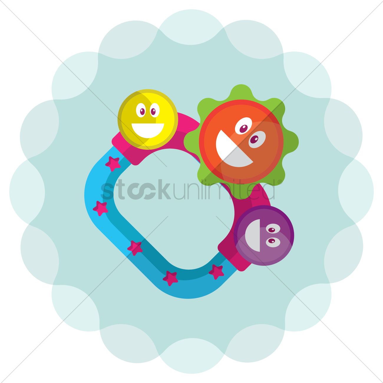 1300x1300 A Baby Rattle Vector Image
