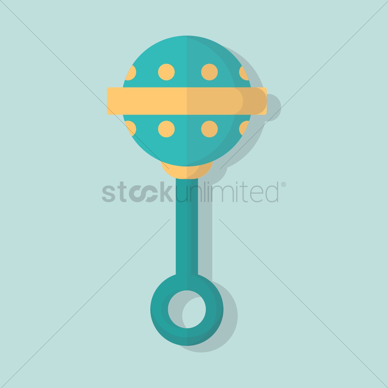 1300x1300 Baby Rattle Vector Image