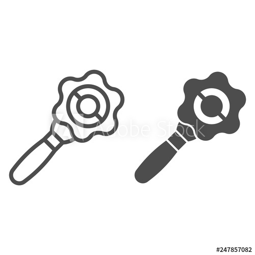 500x500 Baby Rattle Line And Glyph Icon Attention Toy Vector Illustration