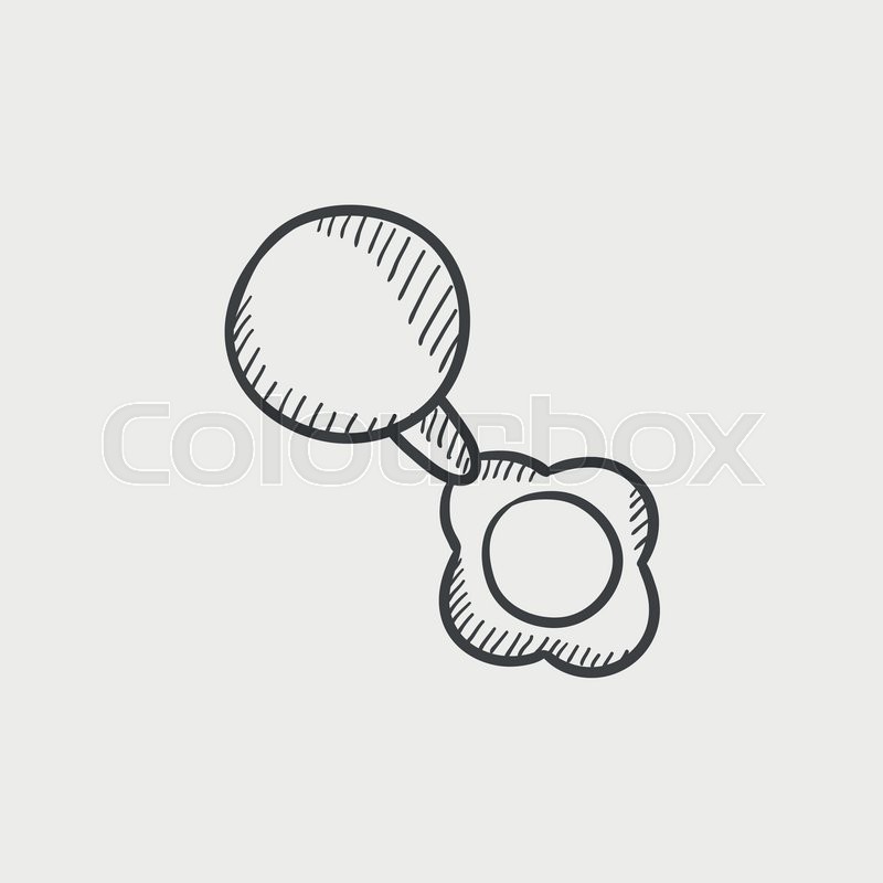 800x800 Baby Rattle Sketch Icon For Web, Stock Vector Colourbox