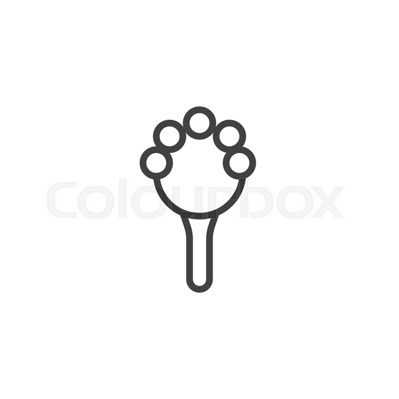 800x800 Baby Rattle Toy Outline Icon Linear Stock Vector Colourbox