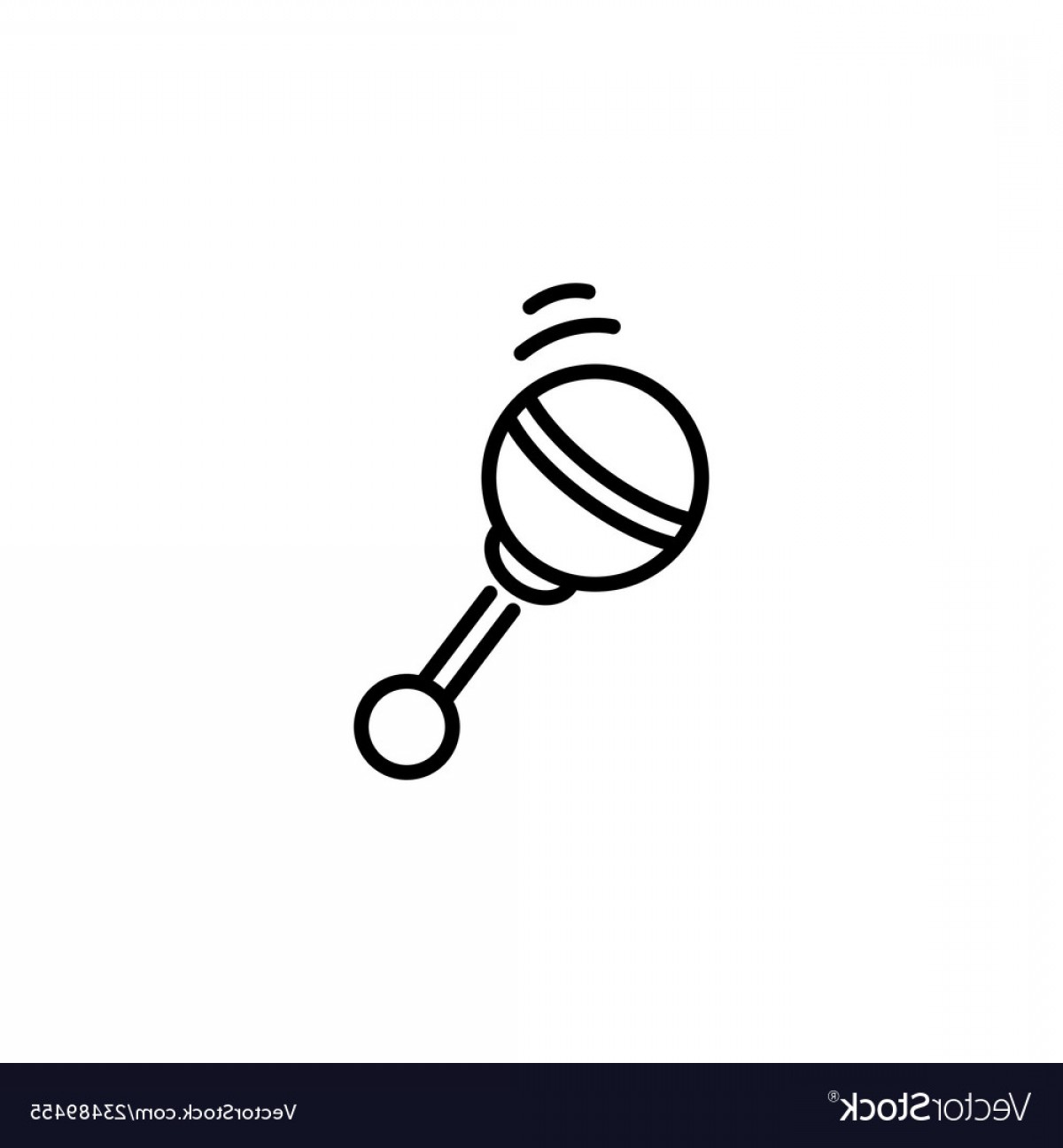 1200x1296 Web Line Icon Baby Rattle Toy Black On White Vector Soidergi