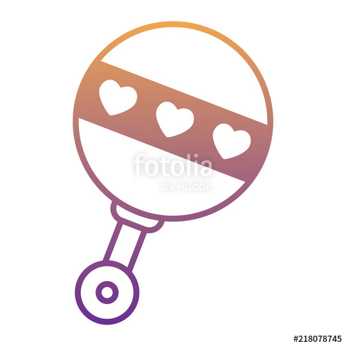 500x500 Baby Rattle Icon Over White Background, Vector Illustration Stock