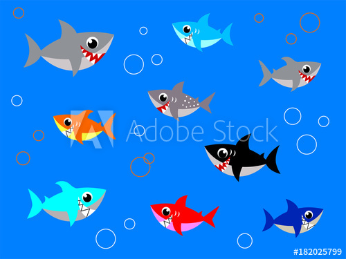 Cute Baby Shark Vector Vector Collection 500x375 Cute Baby Shark Vector Vector Collection