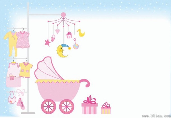 Baby Shower Background Kids Stuffs Design Elements Free Vector 600x413 Baby Shower Background Kids Stuffs Design Elements Free Vector