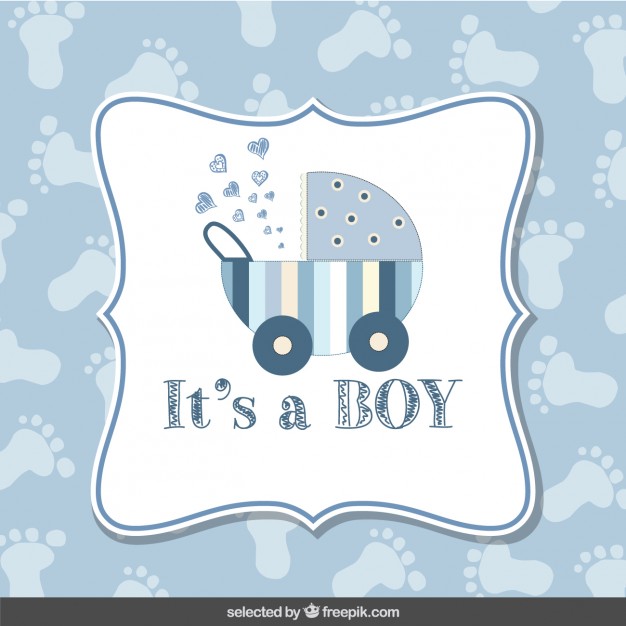 Baby Shower Card Boy With Footprint Background Vector Free Download 626x626 Baby Shower Card Boy With Footprint Background Vector Free Download