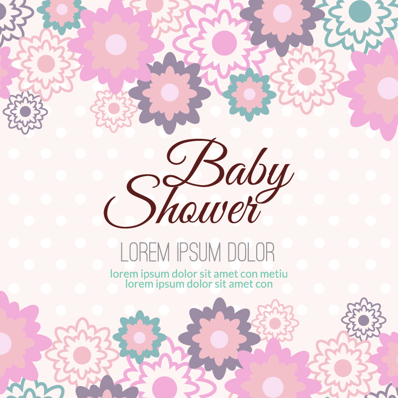 Baby Shower With Floral Background 800x800 Baby Shower With Floral Background