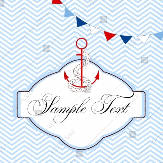 540x540 Nautical Marine Theme Baby Shower Invitation Card Anchor