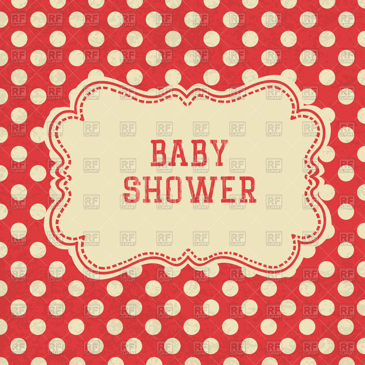 Baby Shower Card With Polka Dot Pattern Vector Image 1200x1200 Baby Shower Card With Polka Dot Pattern Vector Image