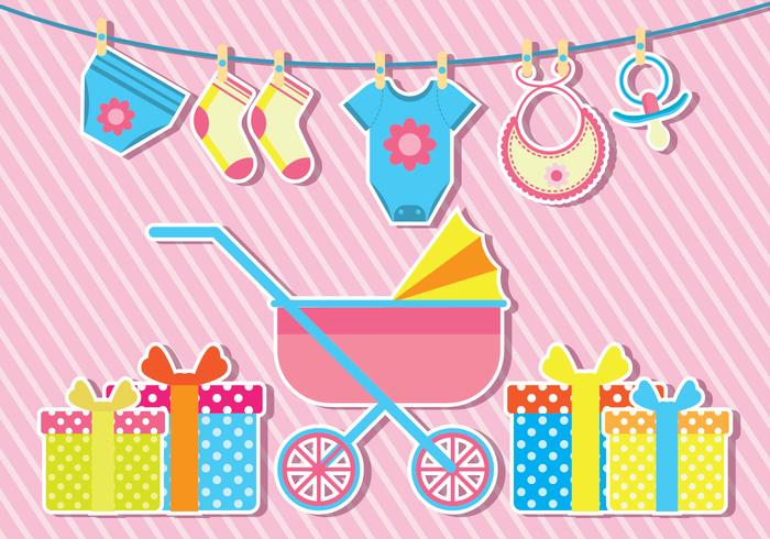 700x490 Babyshower Vector Illustration