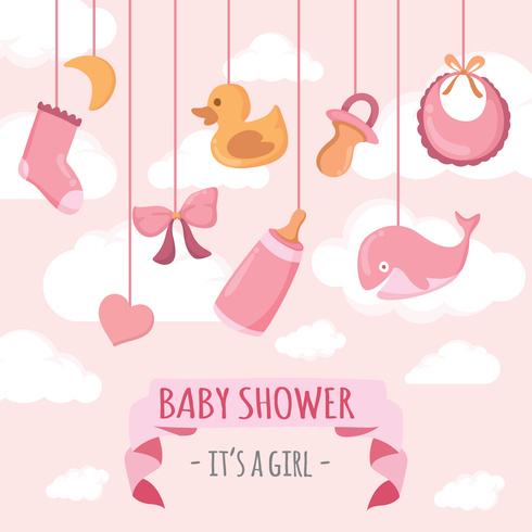 490x490 Babyshower Vector Illustration