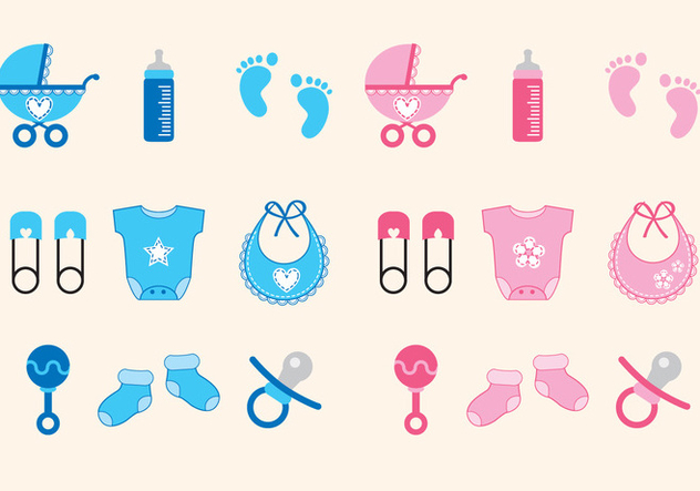 632x443 Baby Shower Icons Girl And Boy Free Vector Download Cannypic