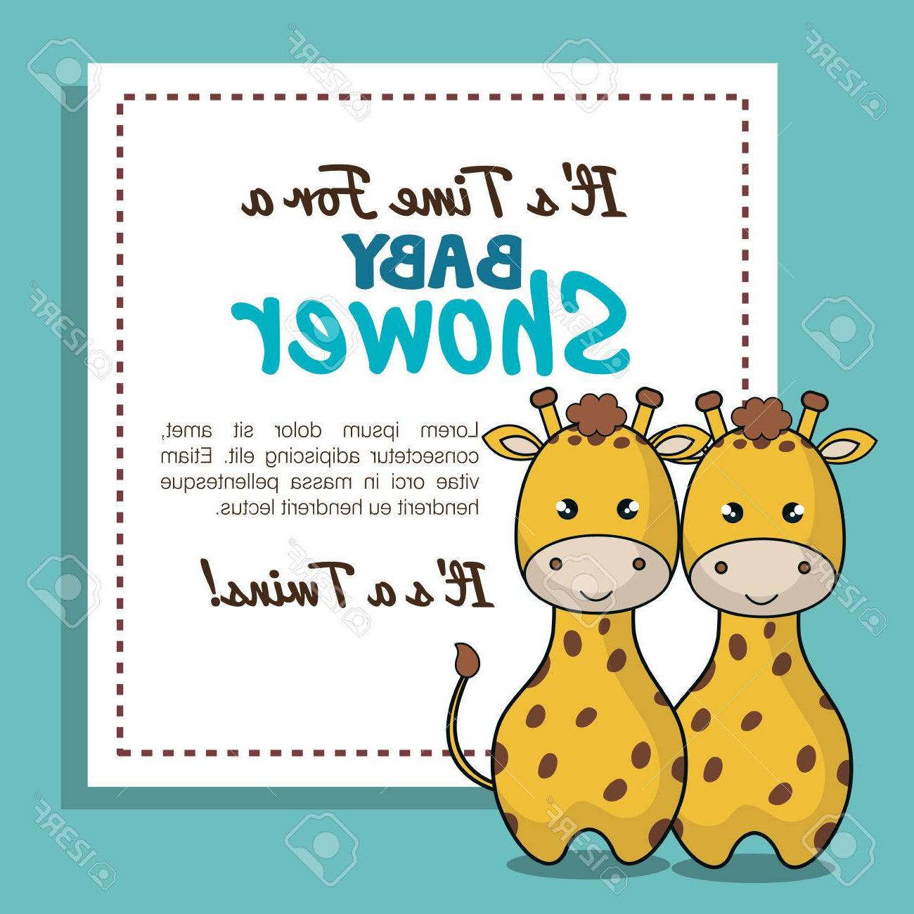 1300x1300 Best Free Giraffe Baby Shower Vector Design Free Vector Art