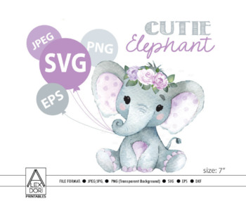 350x286 Cute Floral Girl Elephant Vector Clip Art,baby Girl Elephant