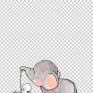 300x300 Elephant Poster Paper Baby Shower Vector Small Elephant Baby Gray