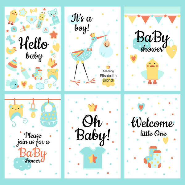 600x600 Set Design Card Of Baby Shower Art Print