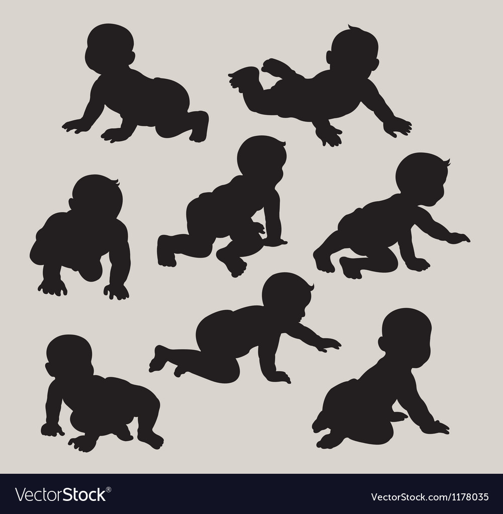 1000x1022 Crawling Baby Silhouette Vector