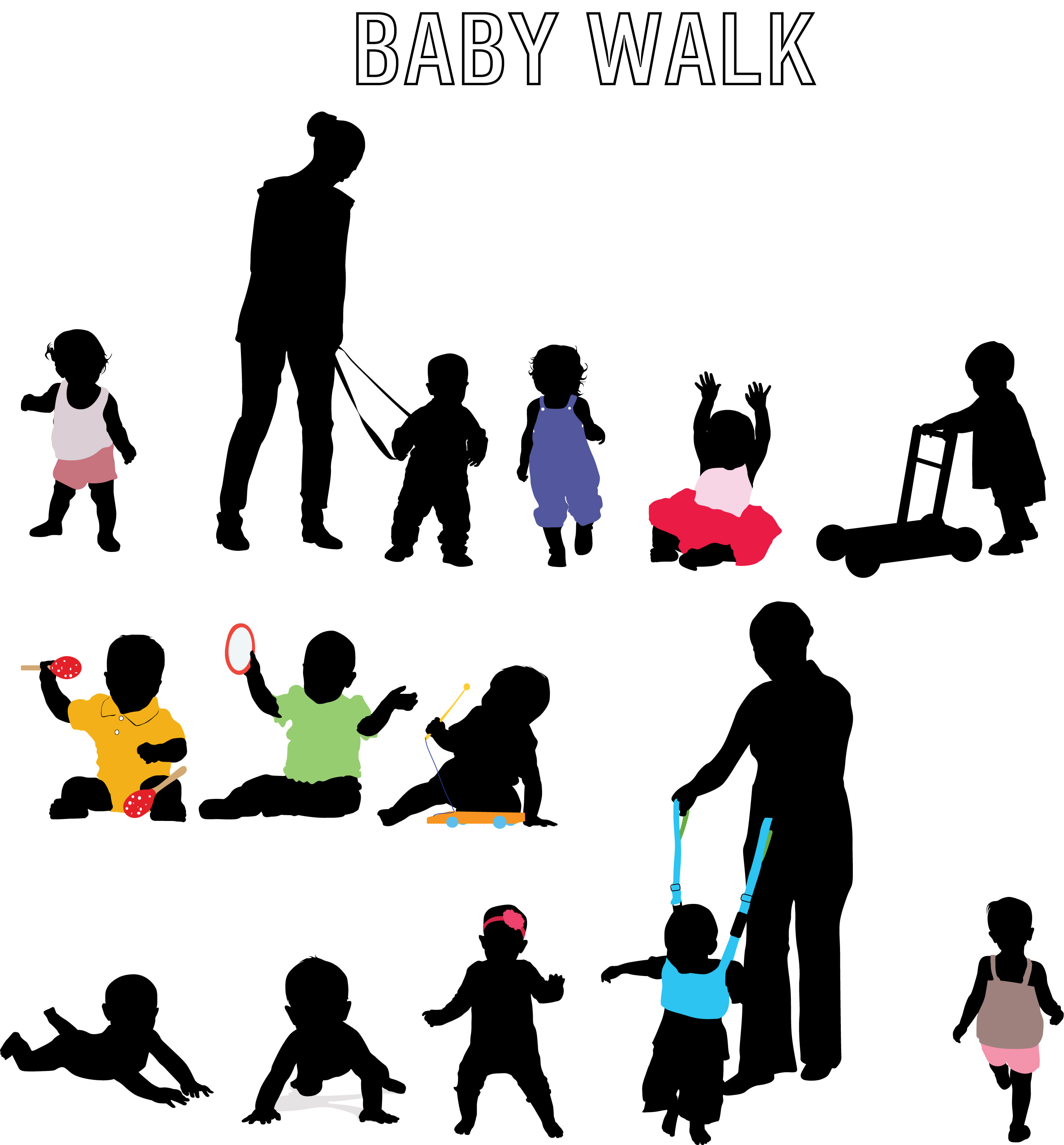 2746x2954 Babies Silhouettes Vector
