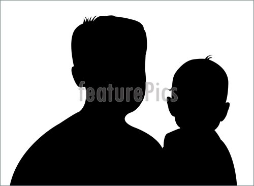 500x366 Illustration Of Father And Baby Silhouette