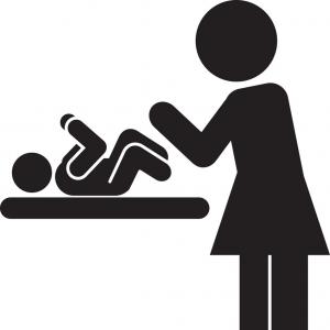 300x300 Mom Changing Baby Silhouette Vector Wallkeeper