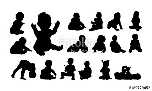 500x300 Baby Child Playing Silhouette, Playing And Crawling Silhouette