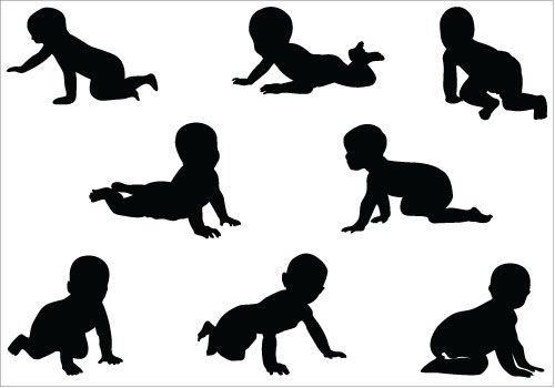 Baby Silhouette Vector At Vectorified.com | Collection Of Baby ...