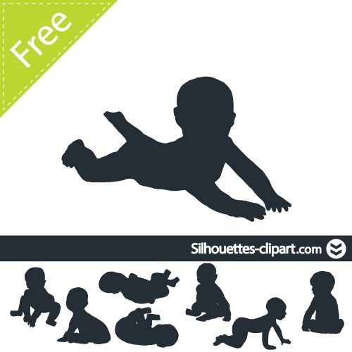 500x500 Baby Vector Silhouette Silhouettes Clipart Projects To Try