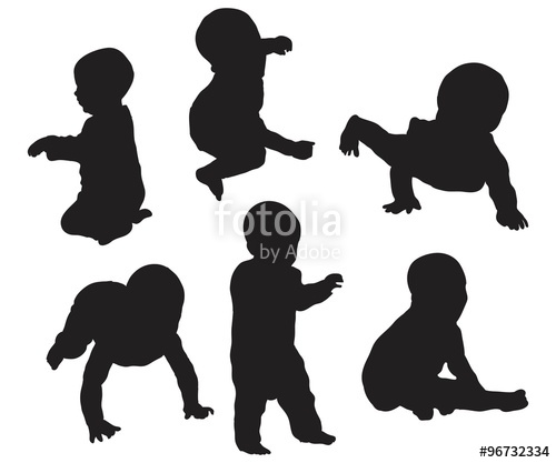 500x417 Cute Little Baby Silhouette Style Stock Image And Royalty Free