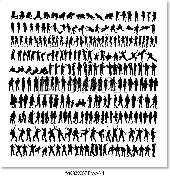 561x581 Free Art Print Of People Man And Woman And Baby Silhouette Vector
