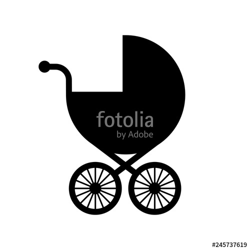 Baby Stroller Vector Icon On White Background Stock Image 500x500 Baby Stroller Vector Icon On White Background Stock Image