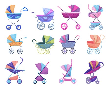 Stroller Vector Baby Stroller And Childish Buggy With Pram 450x360 Stroller Vector Baby Stroller And Childish Buggy With Pram