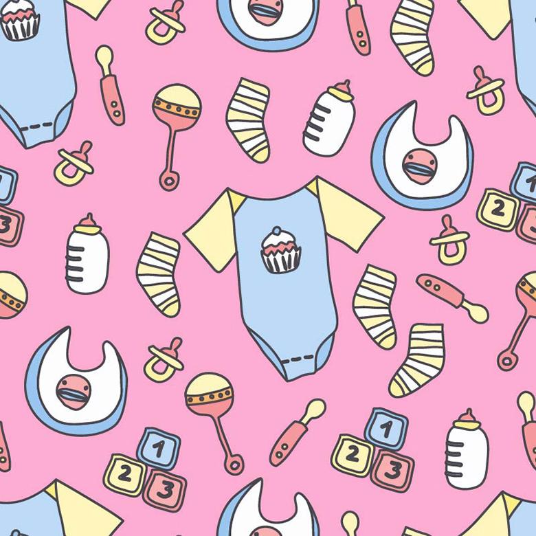 780x780 Baby Stuff Vector Pattern