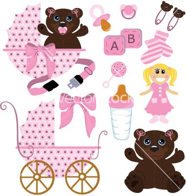 380x400 Baby Girl Stuff Vector Vectorstock
