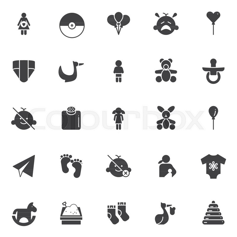 Baby Vector Icons Set, Modern Solid Stock Vector Colourbox 800x800 Baby Vector Icons Set, Modern Solid Stock Vector Colourbox