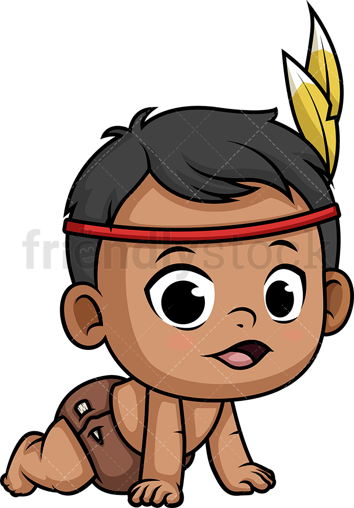 Native American Indian Baby Cartoon Clipart Vector 698x1000 Native American Indian Baby Cartoon Clipart Vector